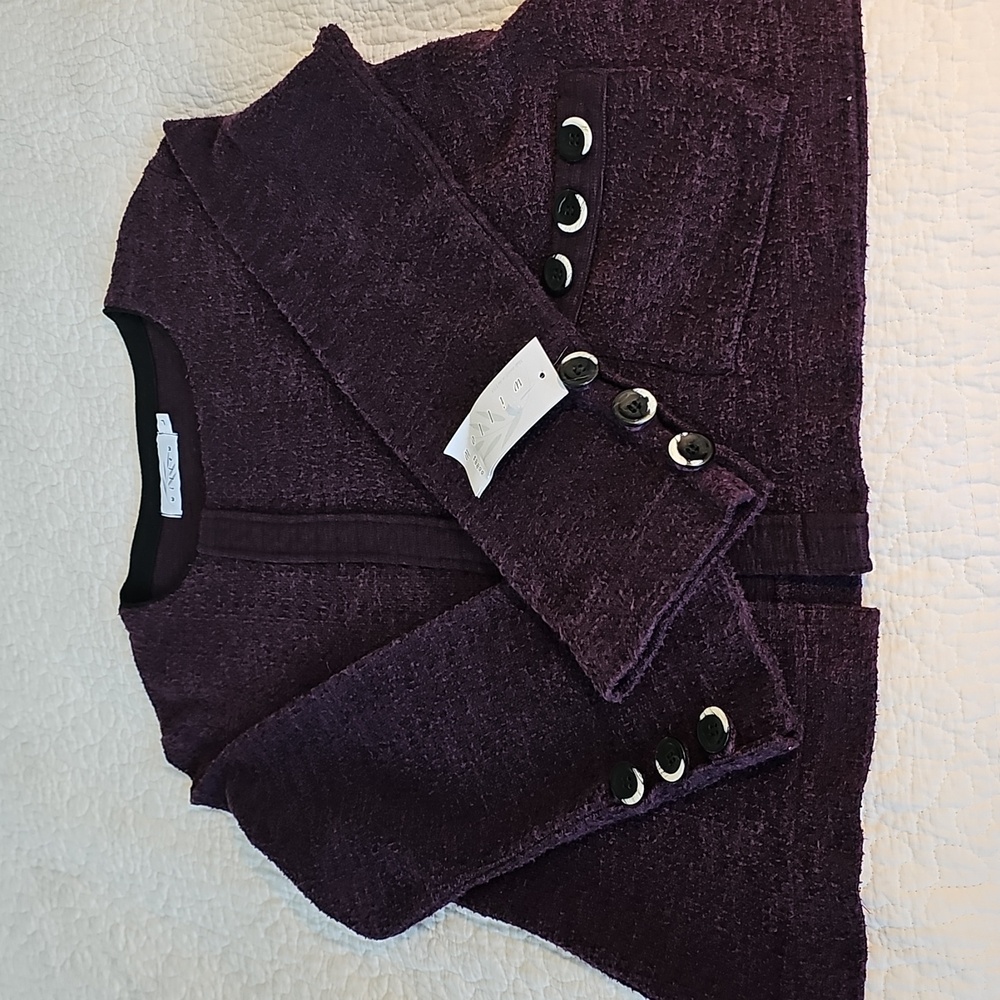 🍇HP🍇Willow Vintage Tweed Sweater Jacket NWT Large - Picture 7 of 9